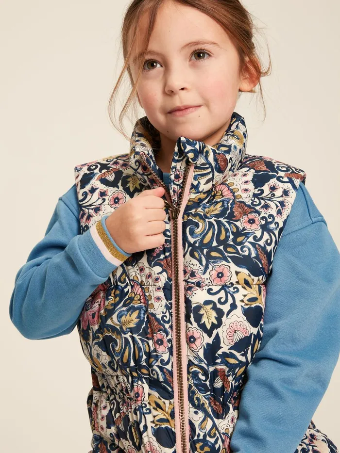 Joules Coats and Jackets Girls Paisley Print Padded Gilet
