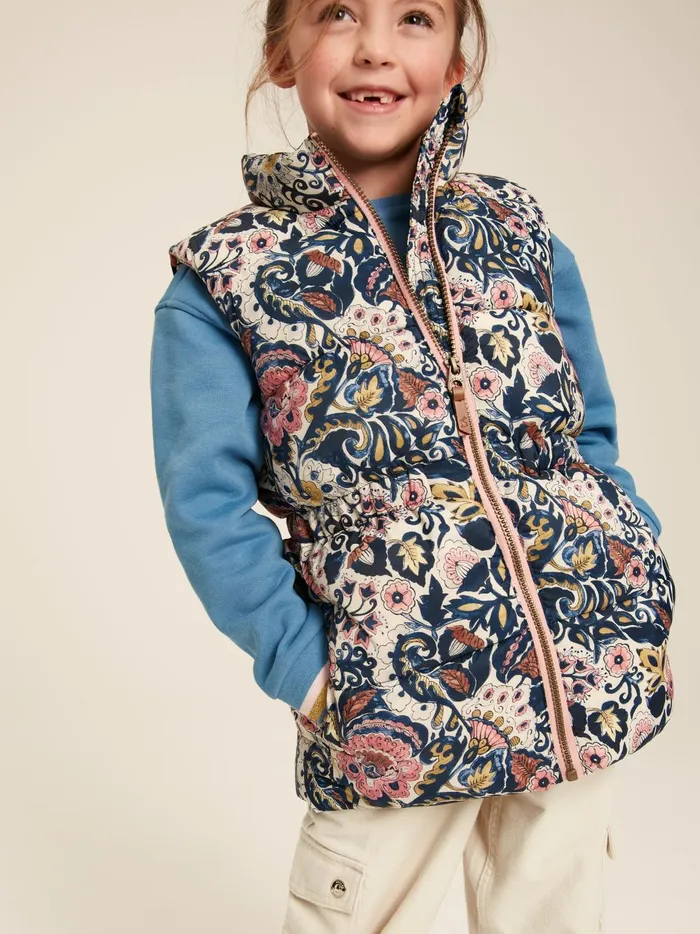 Joules Coats and Jackets Girls Paisley Print Padded Gilet