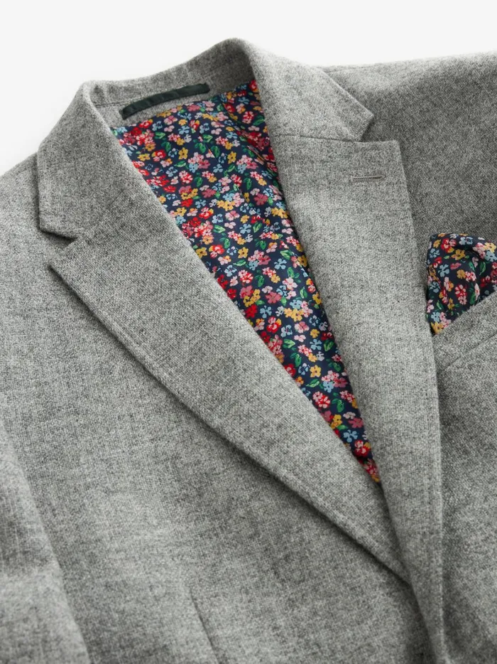 Joules Coats and Jackets Men Grey Donegal Wool Suit Jacket