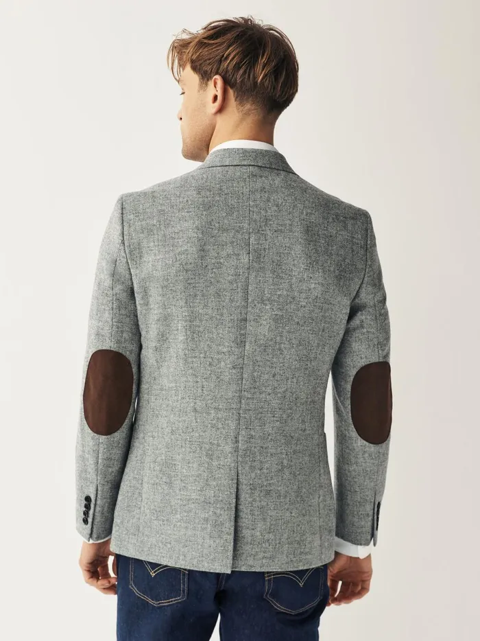 Joules Coats and Jackets Men Grey Donegal Wool Suit Jacket