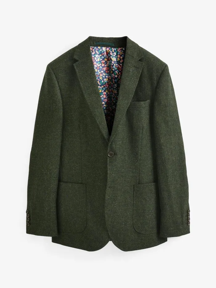 Joules Coats and Jackets Men Khaki Green Donegal Wool Suit Jacket