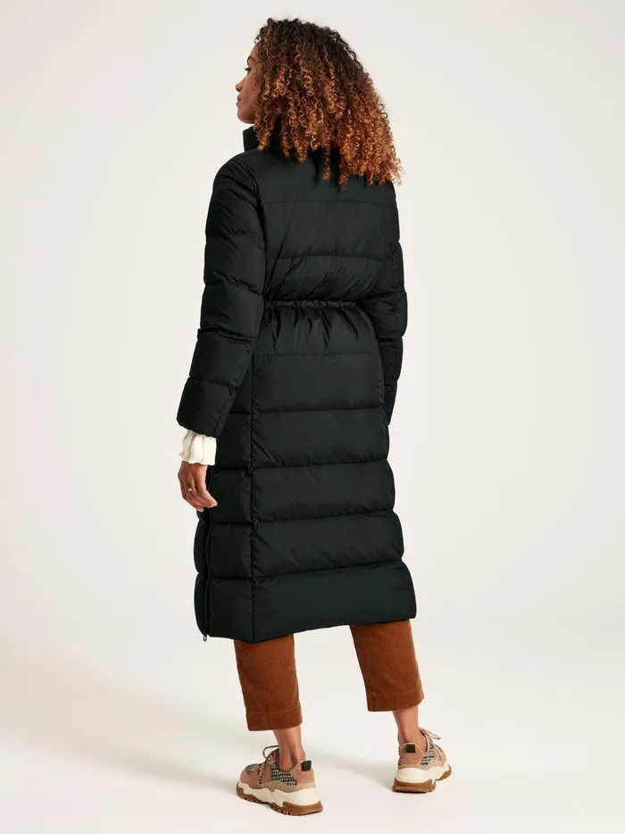 Joules Coats and Jackets Women Black Showerproof Down Feather Long Puffer Coat