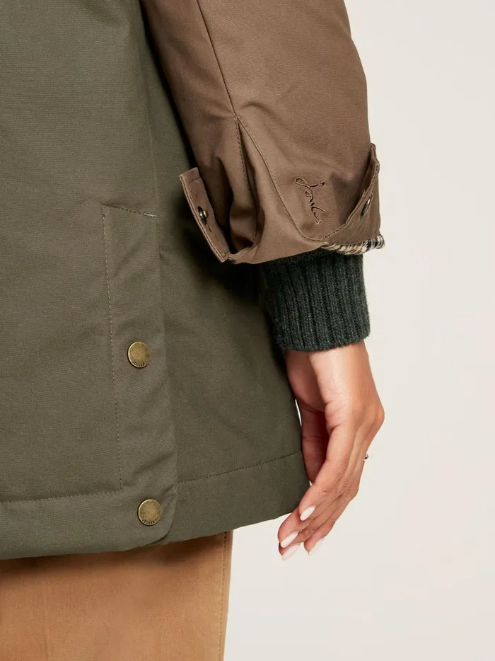 Joules Coats and Jackets Women BrownKhaki Showerproof Dry Wax Jacket