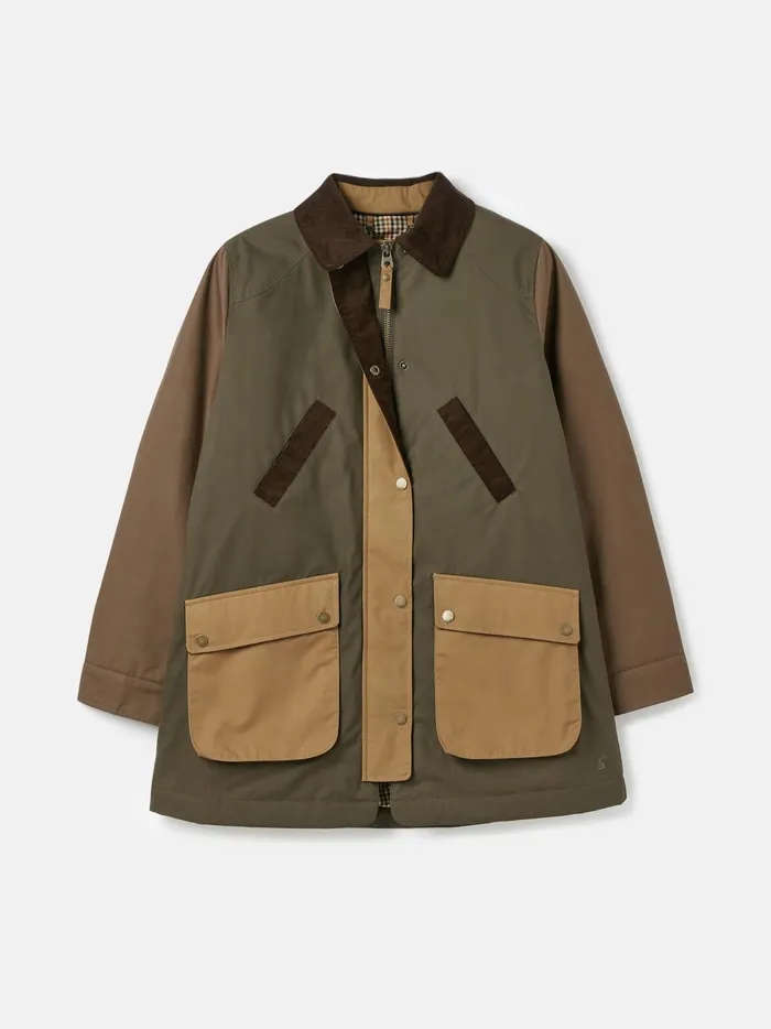 Joules Coats and Jackets Women BrownKhaki Showerproof Dry Wax Jacket
