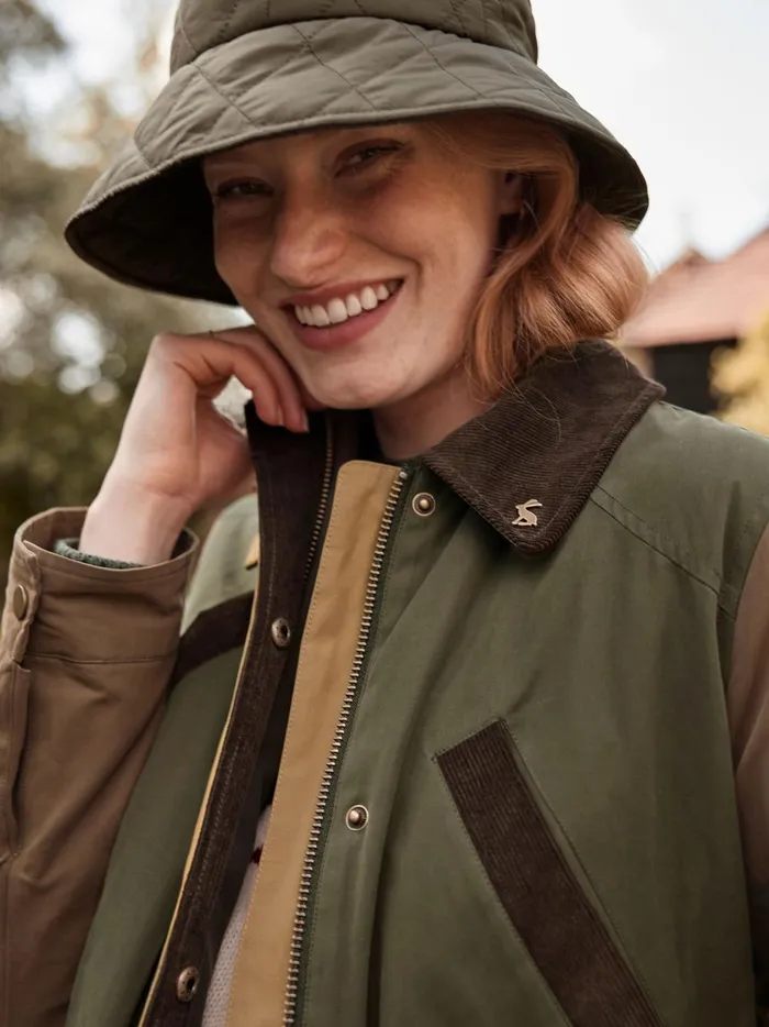 Joules Coats and Jackets Women BrownKhaki Showerproof Dry Wax Jacket