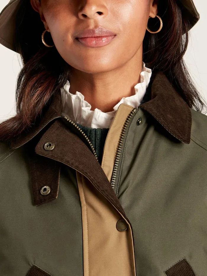 Joules Coats and Jackets Women BrownKhaki Showerproof Dry Wax Jacket