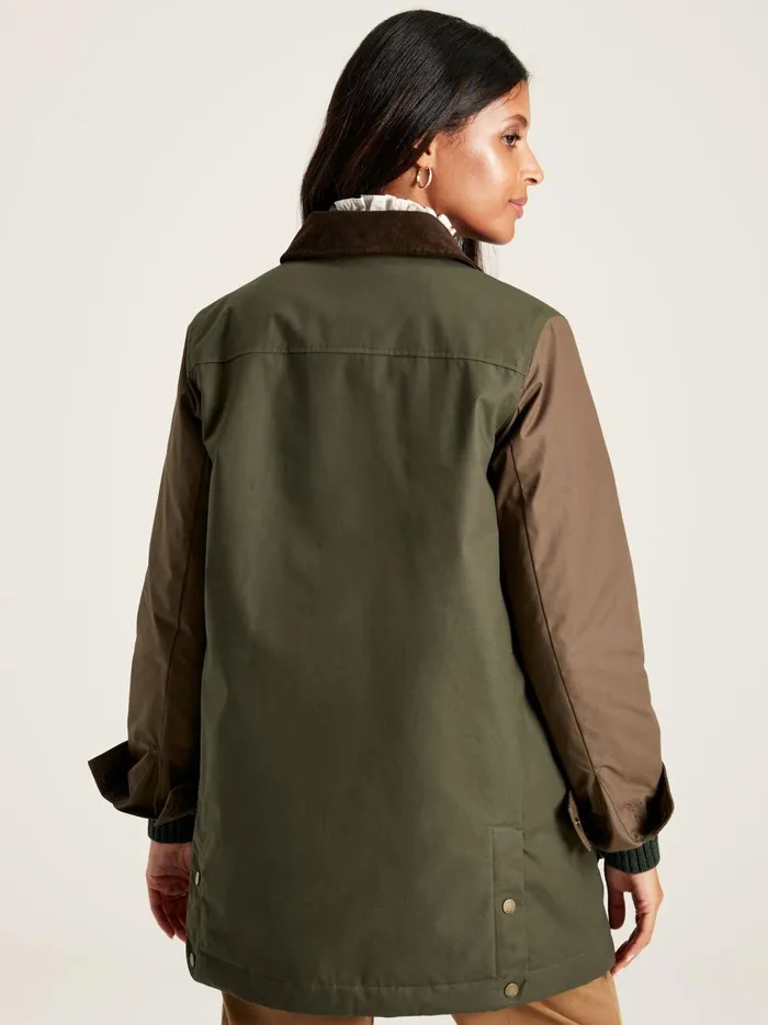 Joules Coats and Jackets Women BrownKhaki Showerproof Dry Wax Jacket