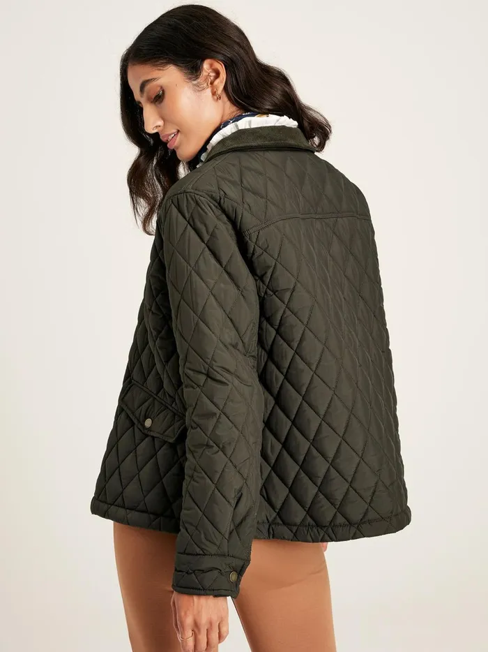 Joules Coats and Jackets Women Green Showerproof Diamond Quilted Jacket