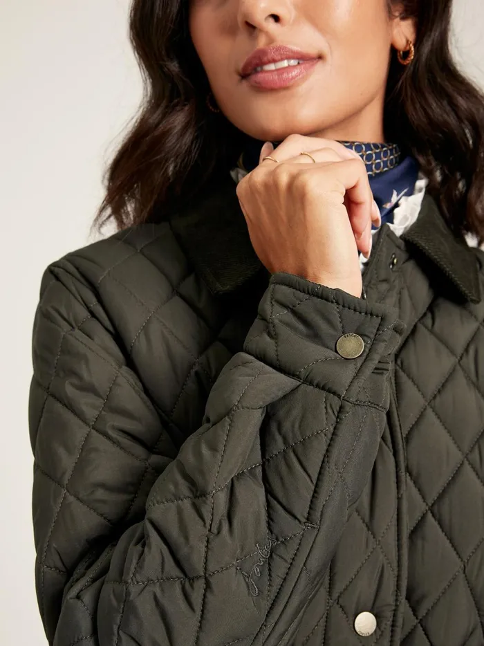 Joules Coats and Jackets Women Green Showerproof Diamond Quilted Jacket