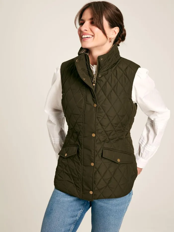 Joules Coats and Jackets Women Green Showerproof Reversible Gilet