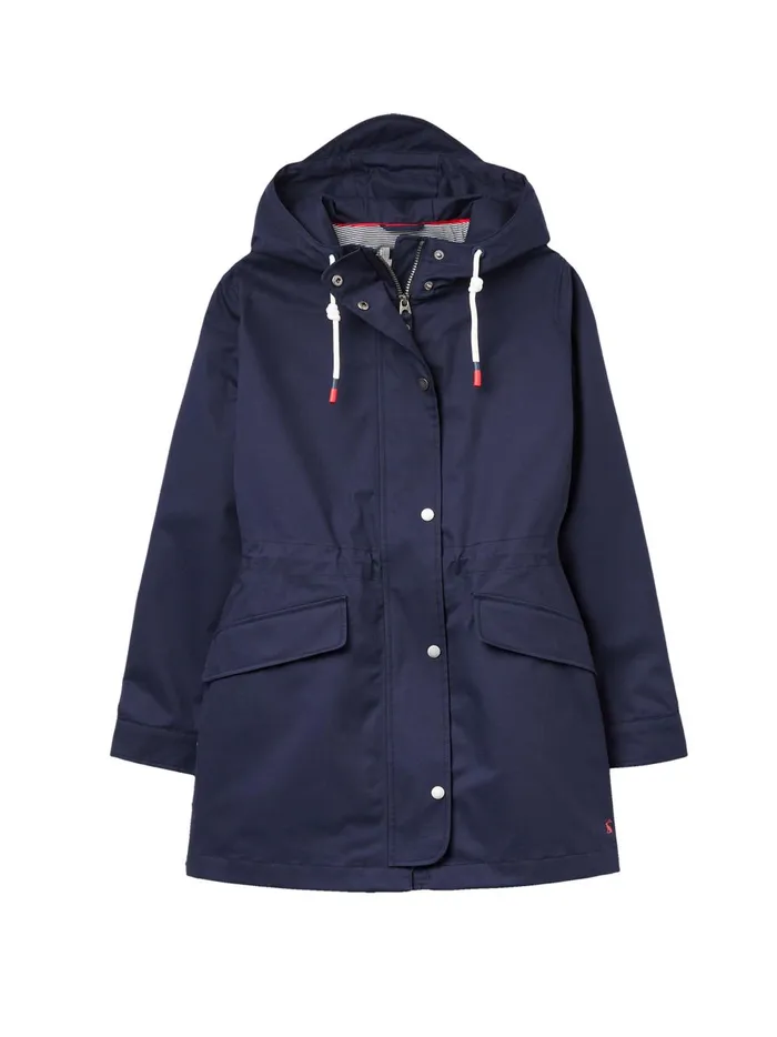 Joules Coats and Jackets Women Navy Blue Waterproof Raincoat With Hood