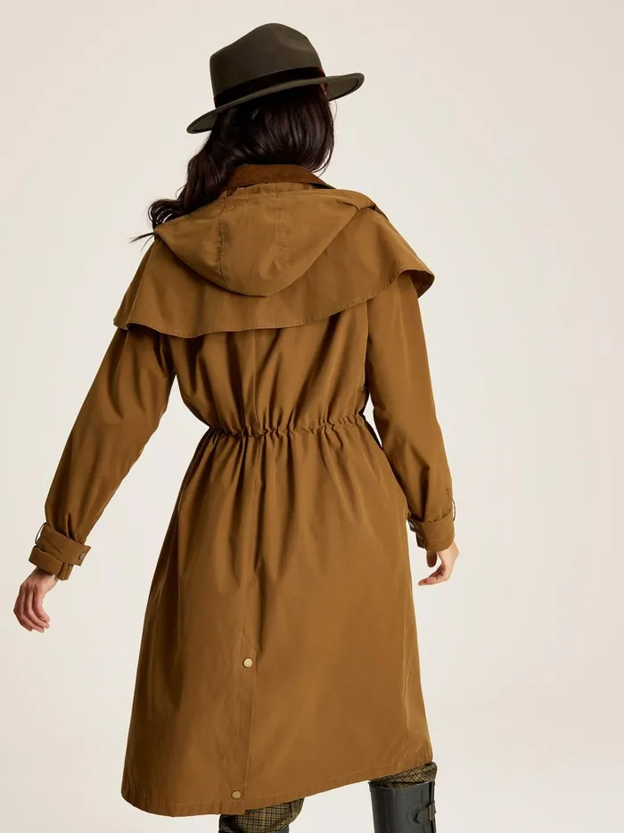 Joules Coats and Jackets Women Rust Brown Shower Resistant Long Wax Jacket