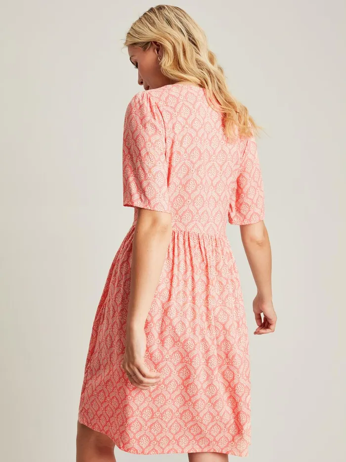 Joules Dresses Women Pink Square Neck Dress