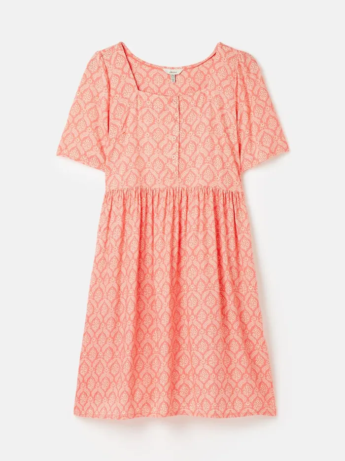 Joules Dresses Women Pink Square Neck Dress