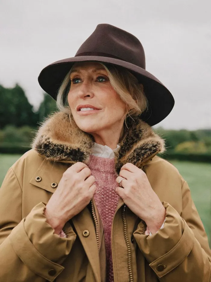 Joules Hats Women Brown Wide Brim Wool Fedora