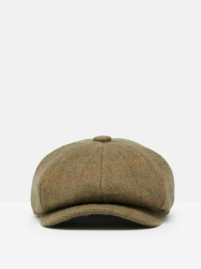 Joules Hats Women Green Tweed Baker Boy Hat