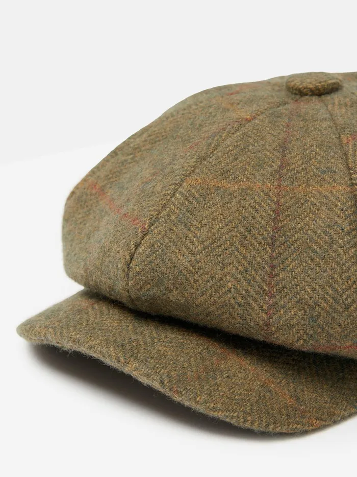 Joules Hats Women Green Tweed Baker Boy Hat