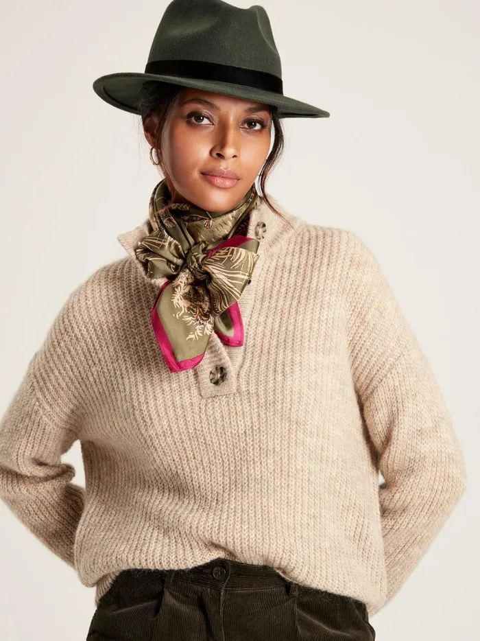 Joules Hats Women Khaki Wool Fedora Hat