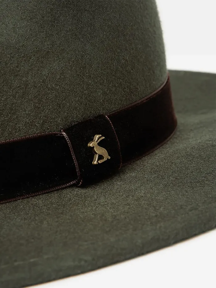 Joules Hats Women Khaki Wool Fedora Hat