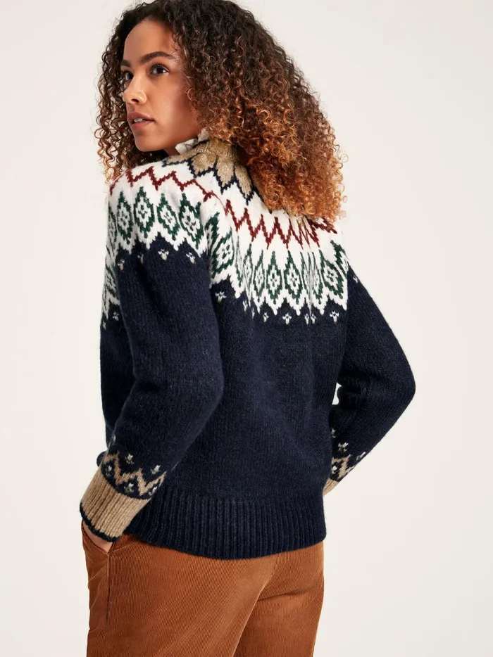 Joules Knitwear Women Navy Fair Isle Jumper