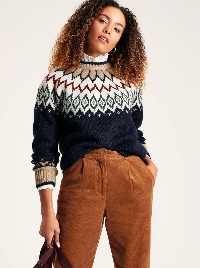 Joules Knitwear Women Navy Fair Isle Jumper