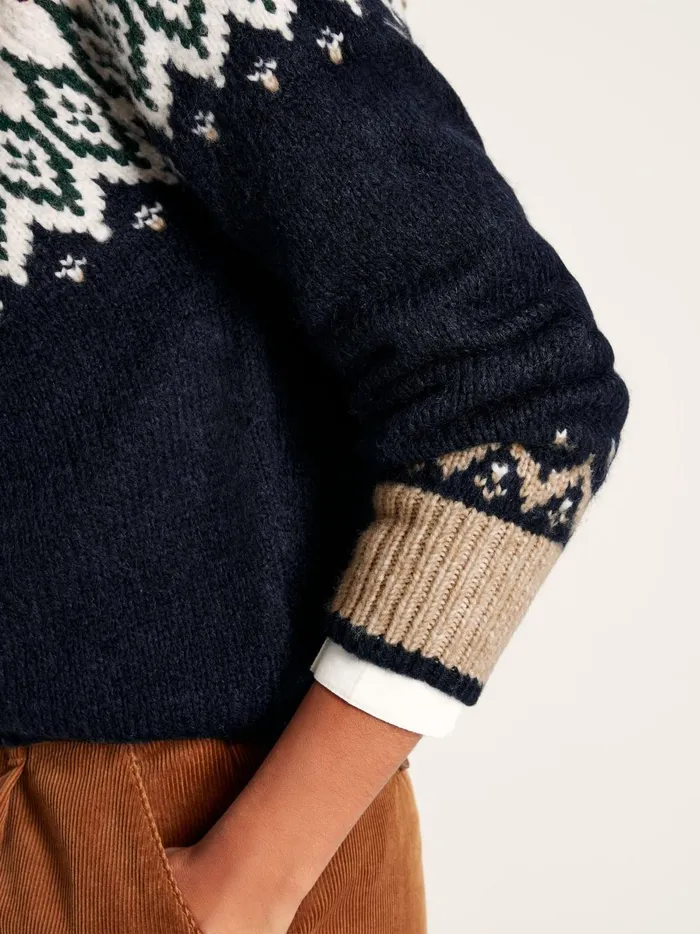 Joules Knitwear Women Navy Fair Isle Jumper