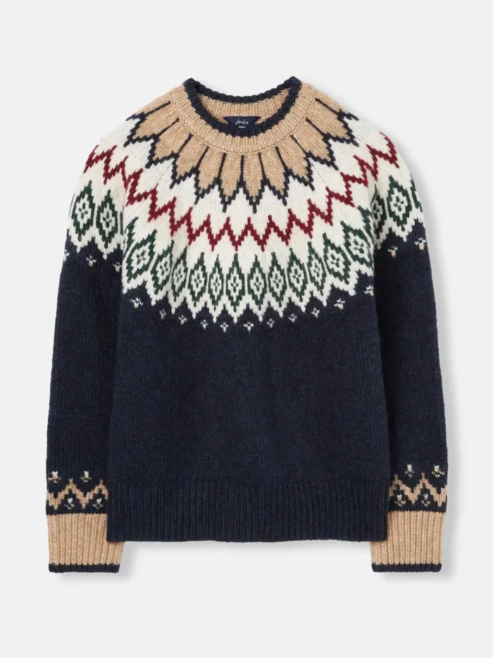 Joules Knitwear Women Navy Fair Isle Jumper