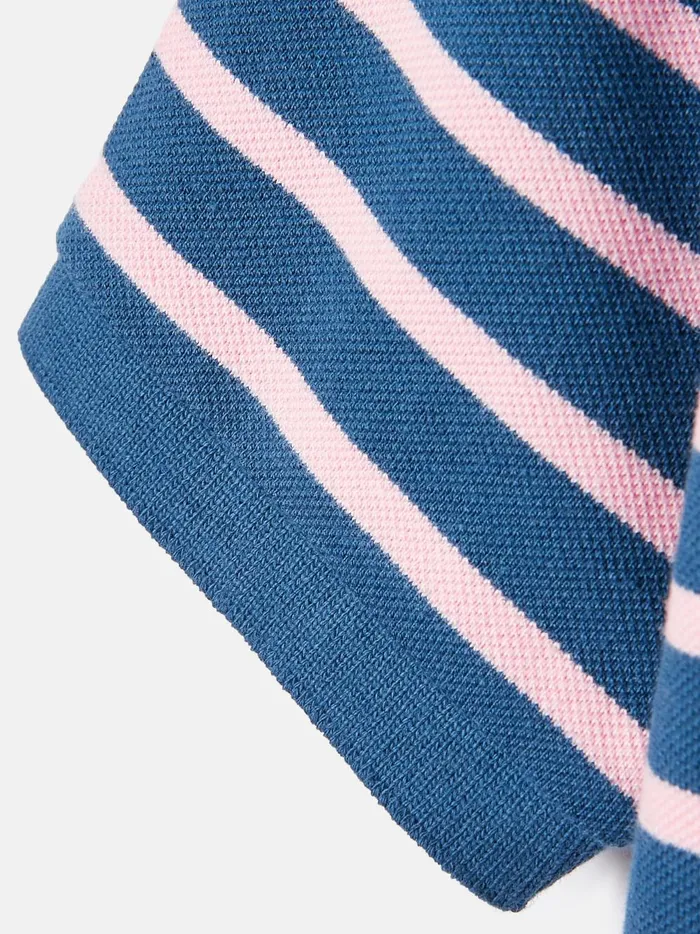 Joules Polo Shirts Boys Pink Striped Pique Cotton Polo Shirt