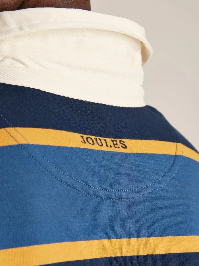 Joules Rugby Shirts Men NavyYellow Striped Rugby Shirt