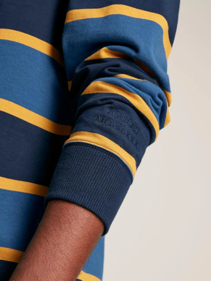 Joules Rugby Shirts Men NavyYellow Striped Rugby Shirt