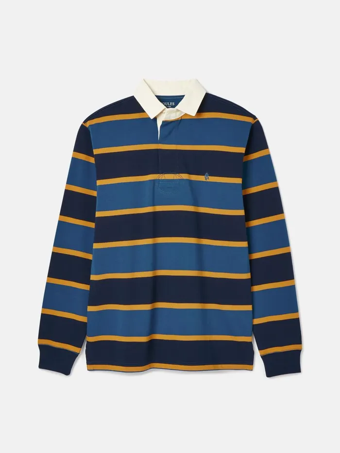 Joules Rugby Shirts Men NavyYellow Striped Rugby Shirt