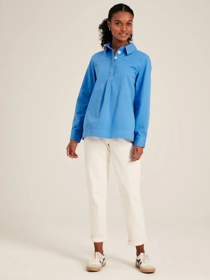 Joules Shirts and Blouses Women Blue Heavyweight Cotton Deck Shirt