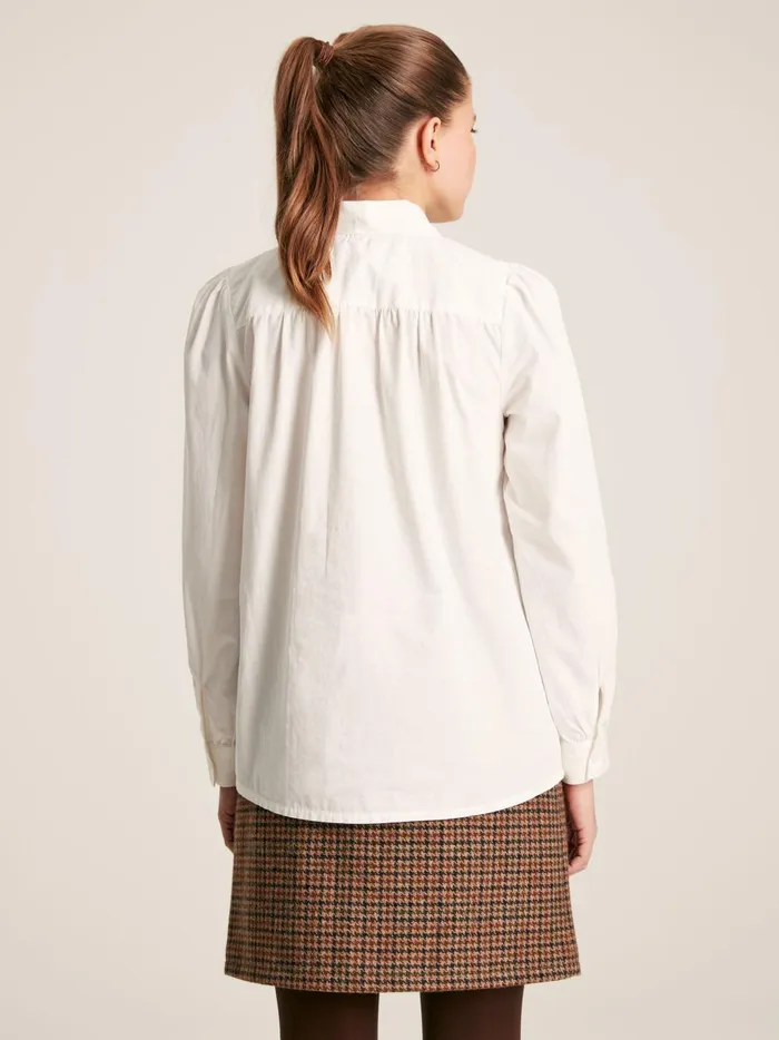 Joules Shirts and Blouses Women White Tie Neck Blouse