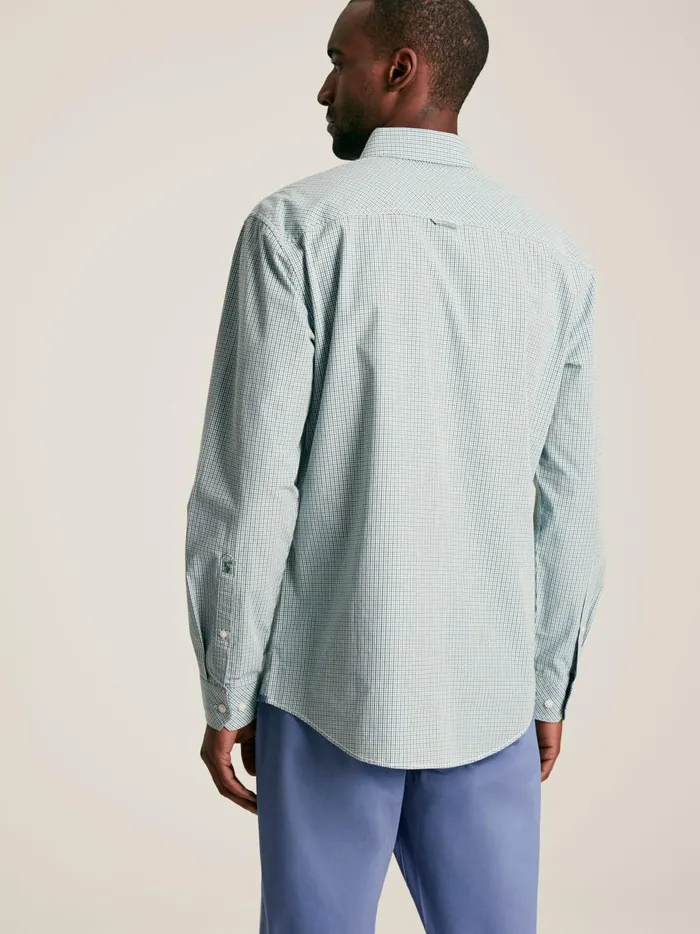 Joules Shirts Men Green Gingham Cotton Poplin Shirt