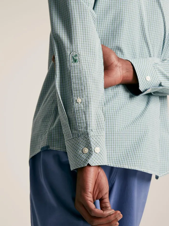 Joules Shirts Men Green Gingham Cotton Poplin Shirt