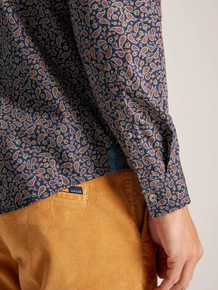 Joules Shirts Men Navy Paisley Cotton Shirt