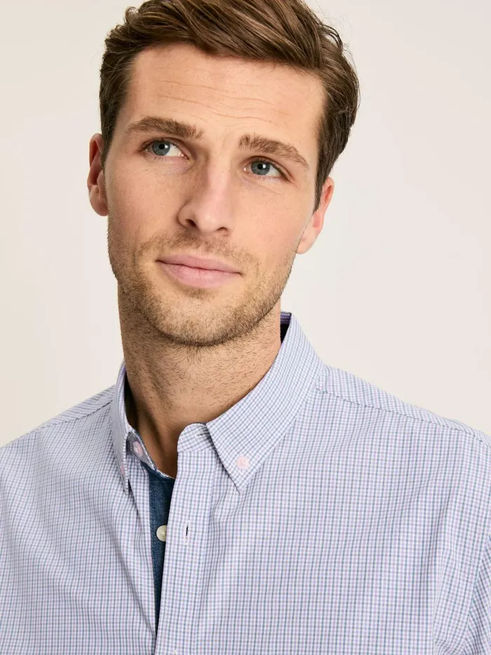 Joules Shirts Men Pink Gingham Cotton Poplin Shirt