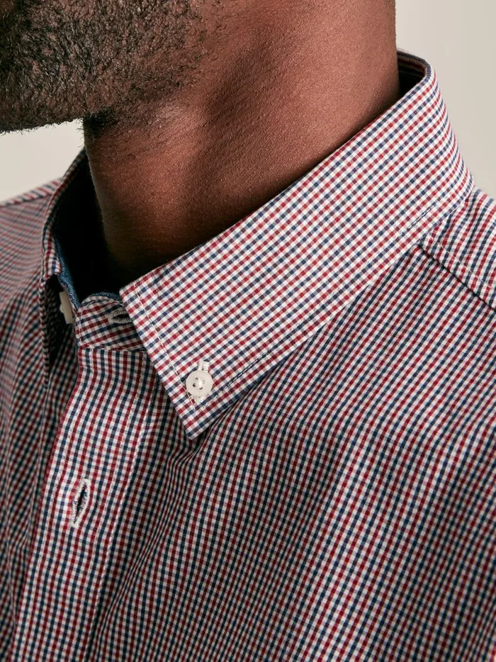 Joules Shirts Men Red Gingham Cotton Poplin Shirt