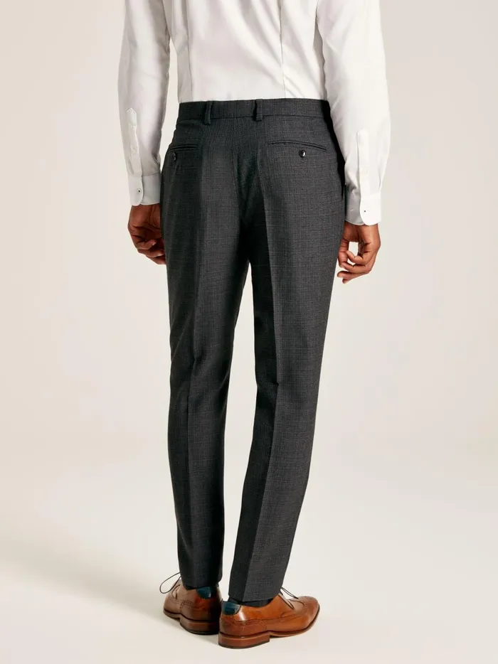 Joules Suits and Tailoring Men Charcoal Grey Textured Suit Trousers