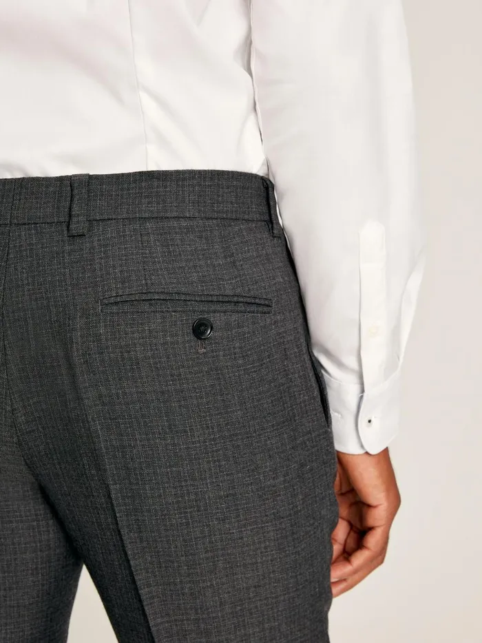 Joules Suits and Tailoring Men Charcoal Grey Textured Suit Trousers