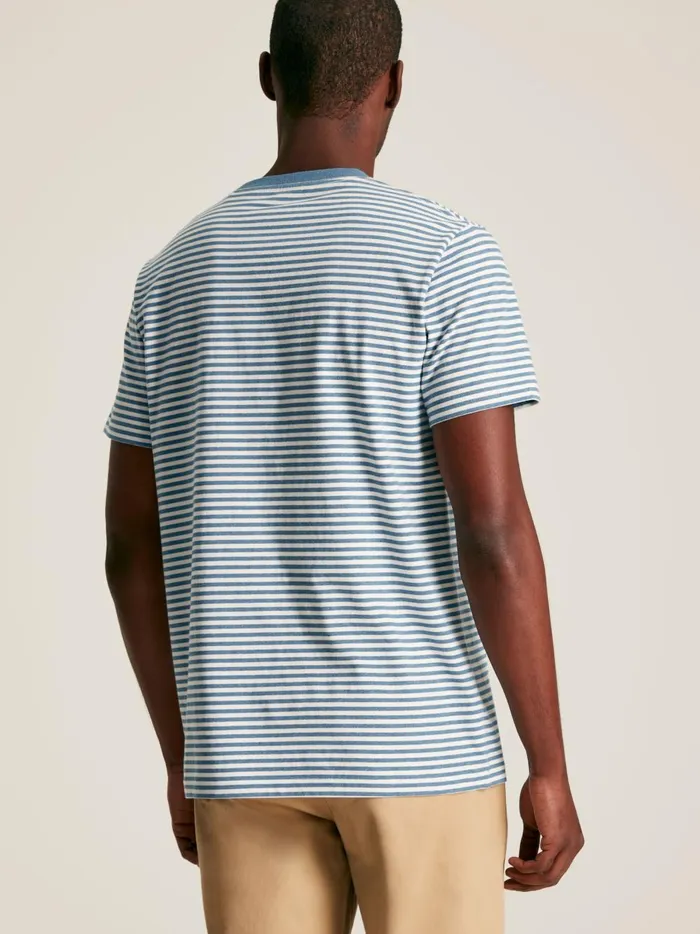 Joules Tops and Tshirts Men Blue Stripe Jersey Crew Neck TShirt