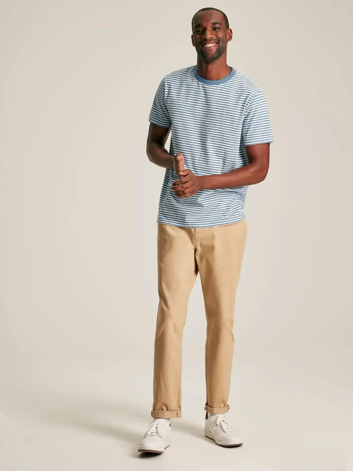 Joules Tops and Tshirts Men Blue Stripe Jersey Crew Neck TShirt