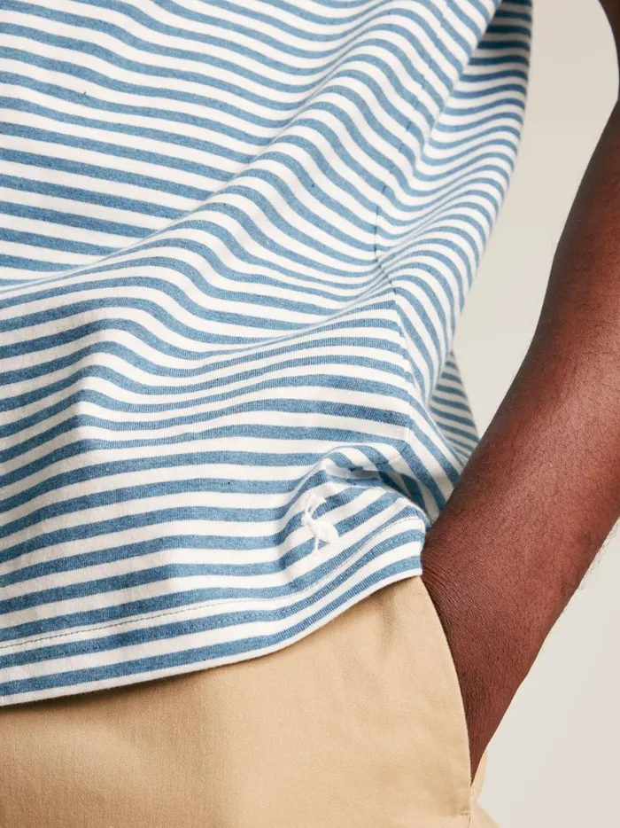 Joules Tops and Tshirts Men Blue Stripe Jersey Crew Neck TShirt
