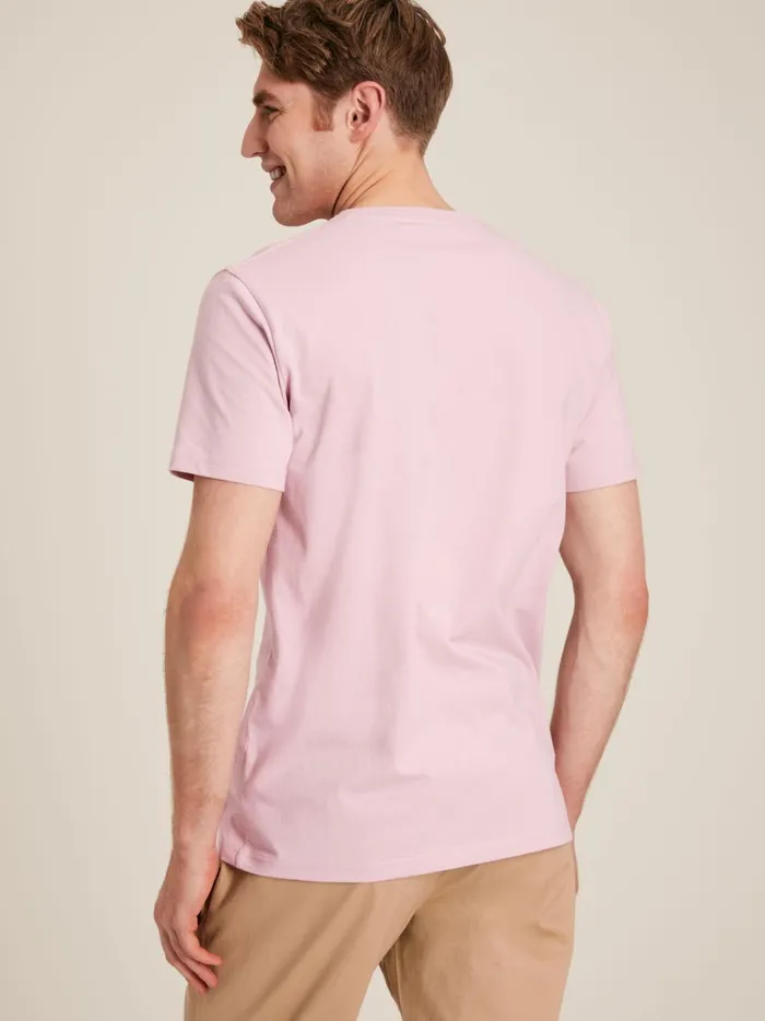 Joules Tops and Tshirts Men Pink Plain Jersey Crew Neck TShirt