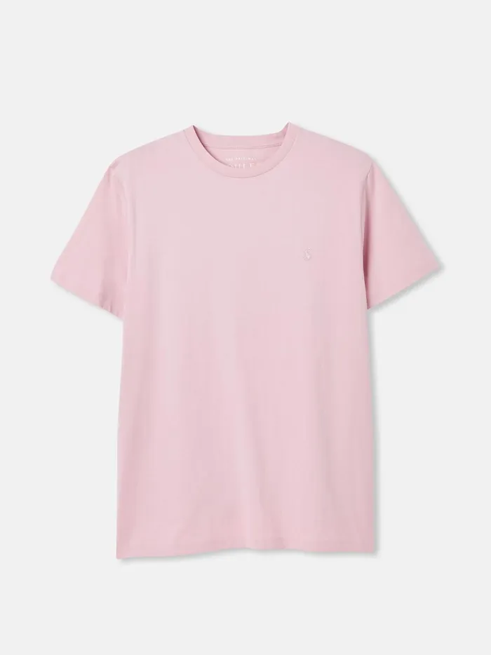 Joules Tops and Tshirts Men Pink Plain Jersey Crew Neck TShirt
