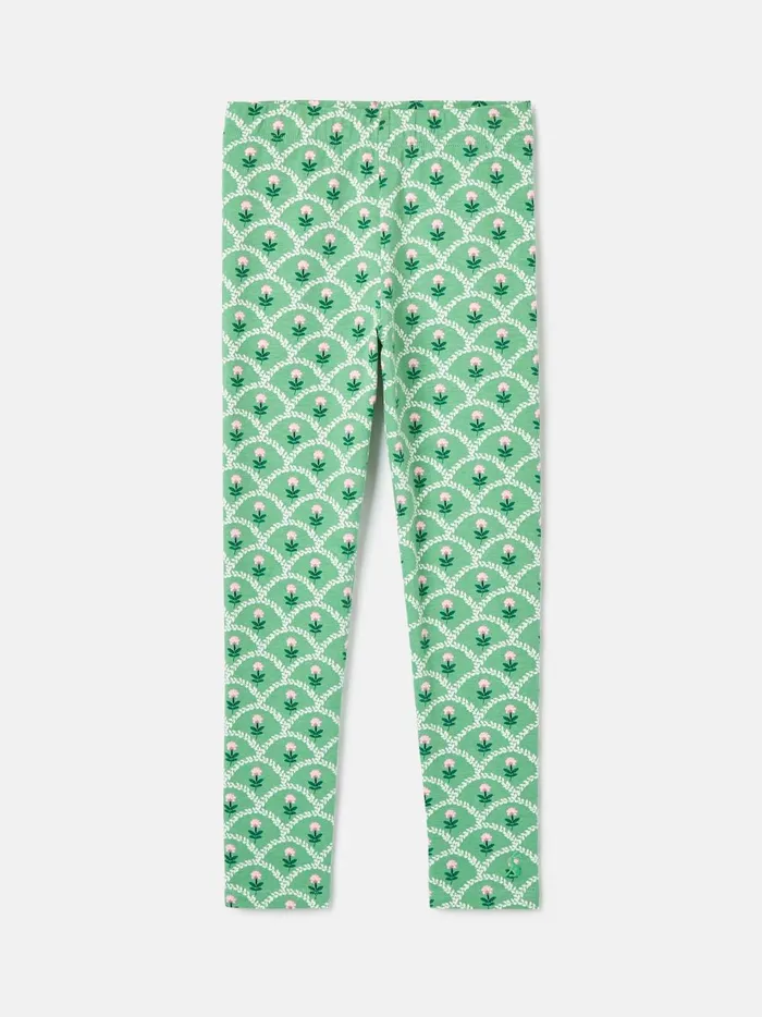 Joules Trousers and Leggings Girls Green Floral Leggings