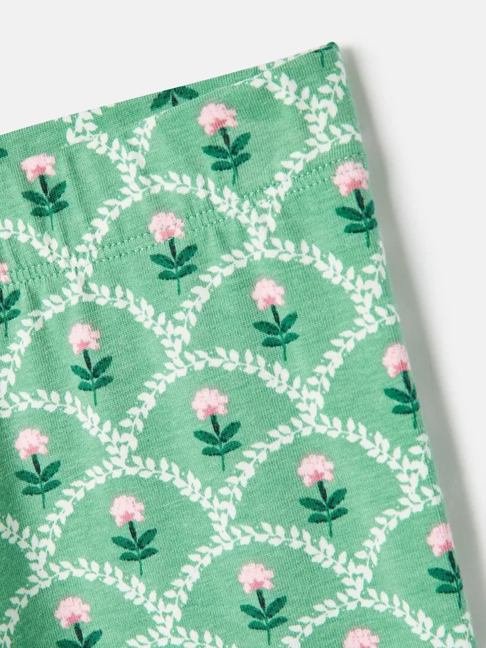 Joules Trousers and Leggings Girls Green Floral Leggings
