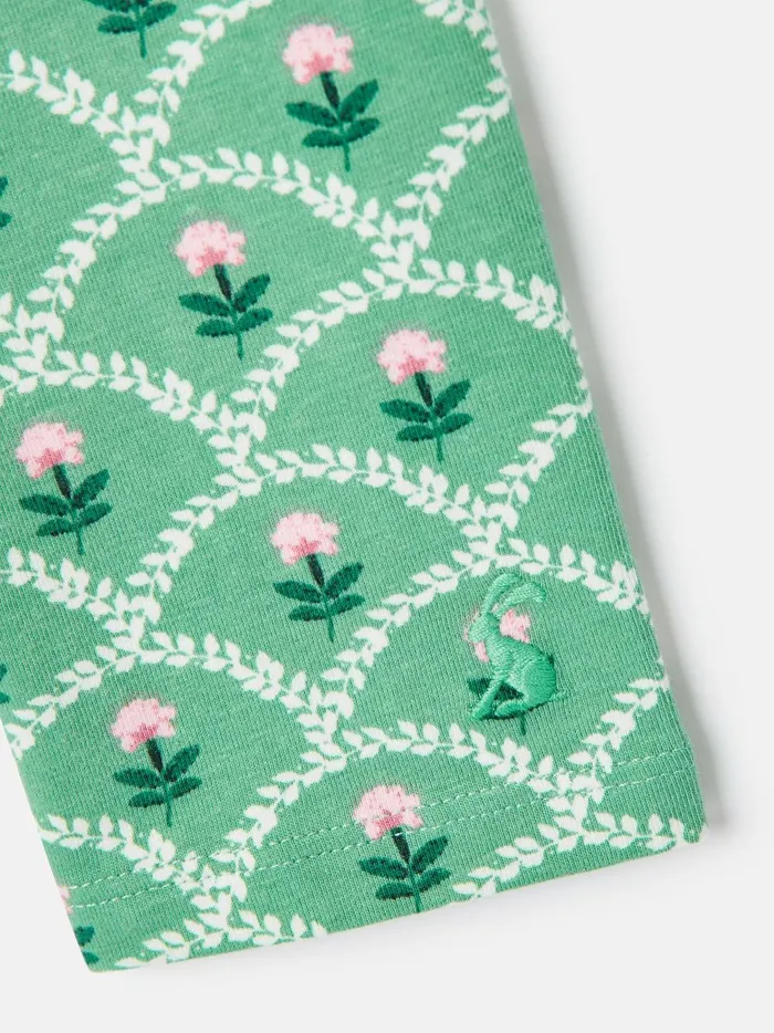 Joules Trousers and Leggings Girls Green Floral Leggings