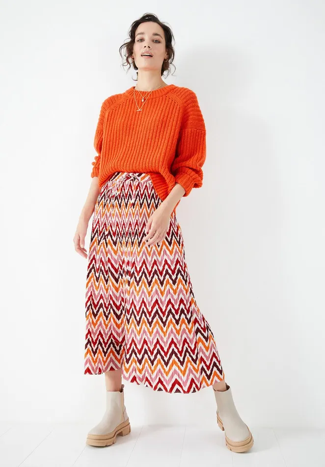 Jumpers and Cardigans Women Hush Emerson Cropped Chunky Jumper Tangerine Tango Orange