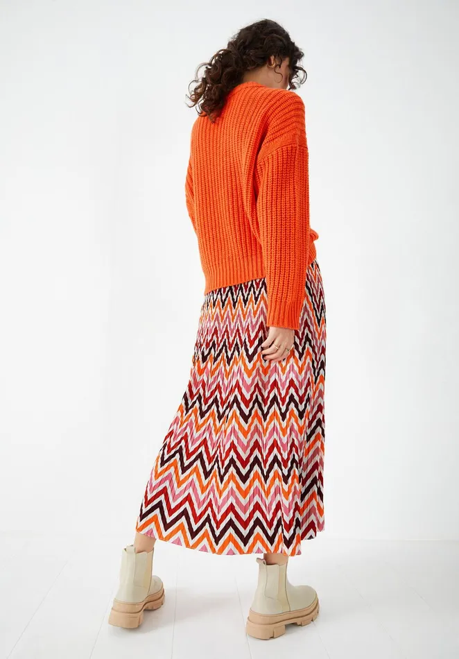 Jumpers and Cardigans Women Hush Emerson Cropped Chunky Jumper Tangerine Tango Orange